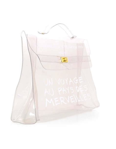 Hermes Clear Plastic Un Voyage Kelly Souvenir Tote .